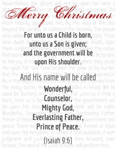 Isaiah 9:6 Christmas card